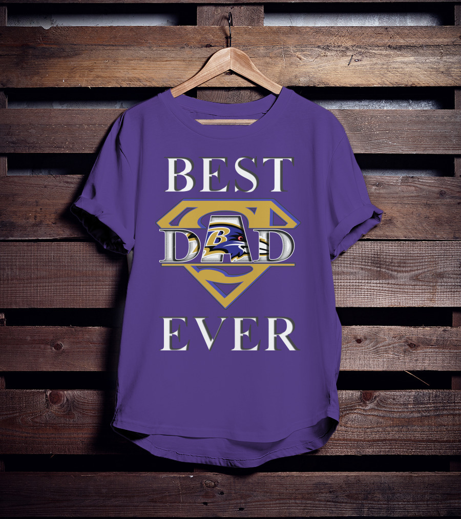 Best Dad Ever Ravens Superman T-Shirt