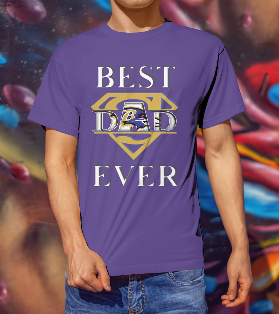 Best Dad Ever Ravens Superman T-Shirt