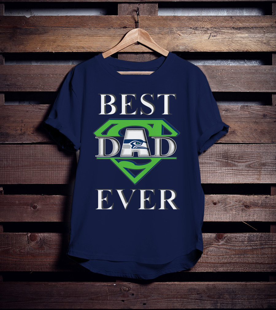 Seahawks Best Dad Ever Superhero T-Shirt