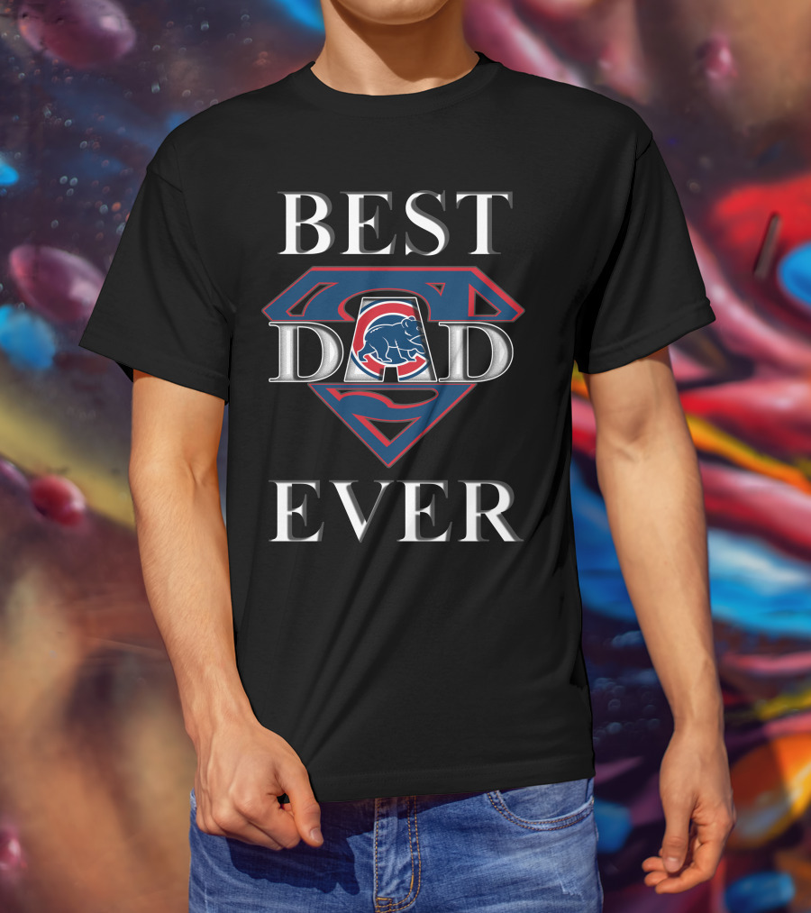 Best Dad Ever Cubs Superman T-Shirt