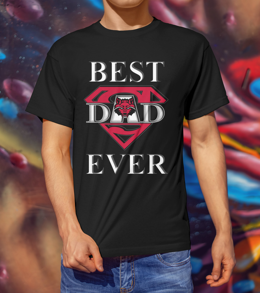 Best Dad Ever Arkansas State Red Wolves Super Dad T-Shirt