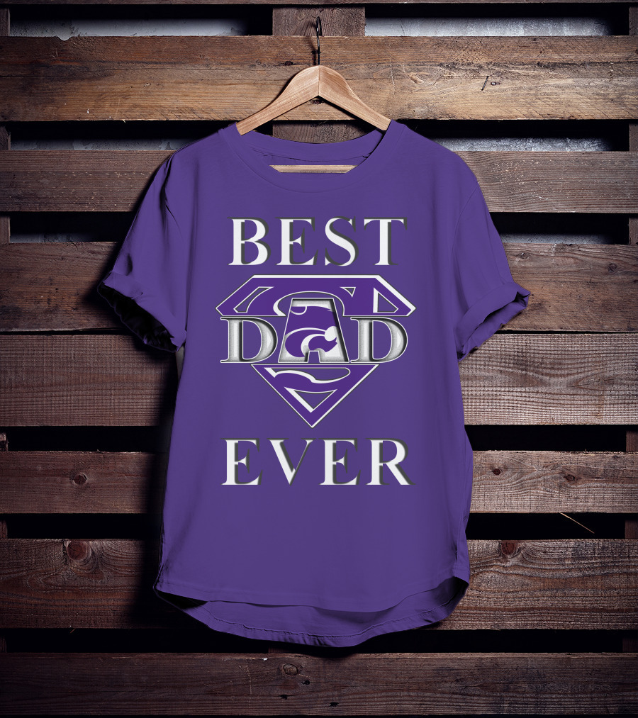 Kansas State Wildcats Best Dad Ever Super Dad Purple T-Shirt