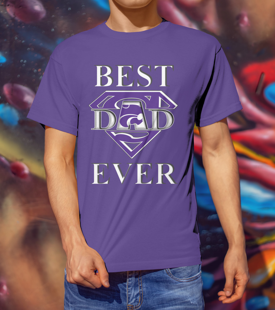 Kansas State Wildcats Best Dad Ever Super Dad Purple T-Shirt