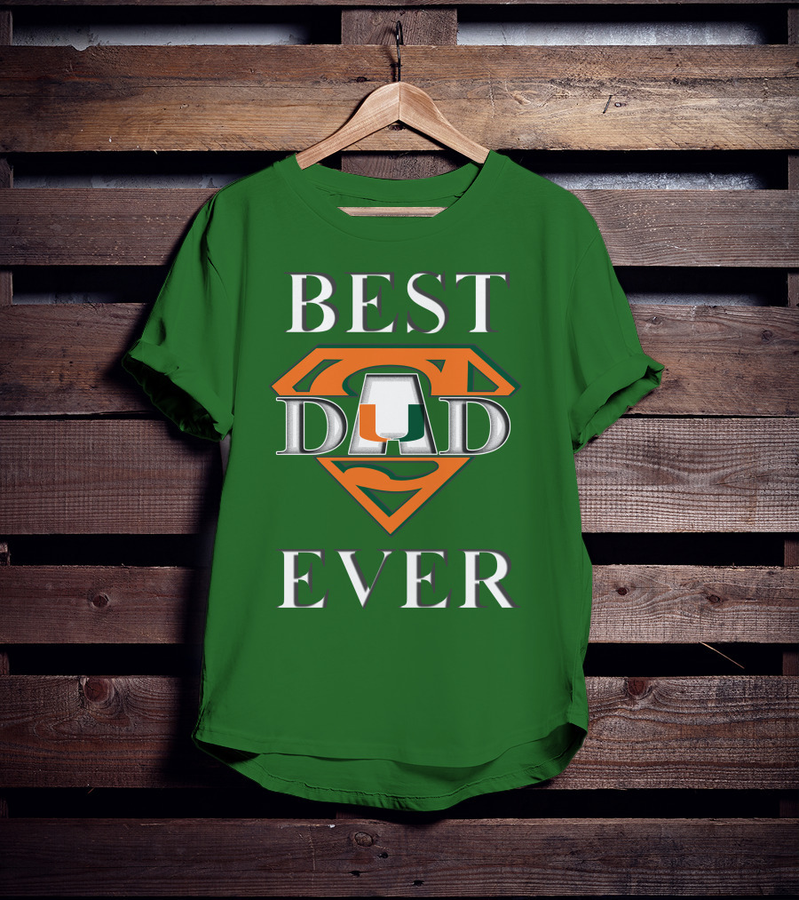 Best Dad Ever Miami Hurricanes Superman T-Shirt
