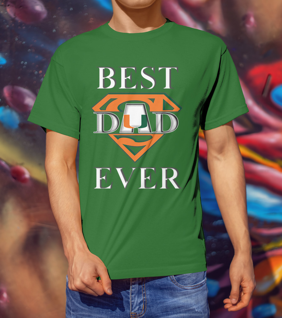 Best Dad Ever Miami Hurricanes Superman T-Shirt