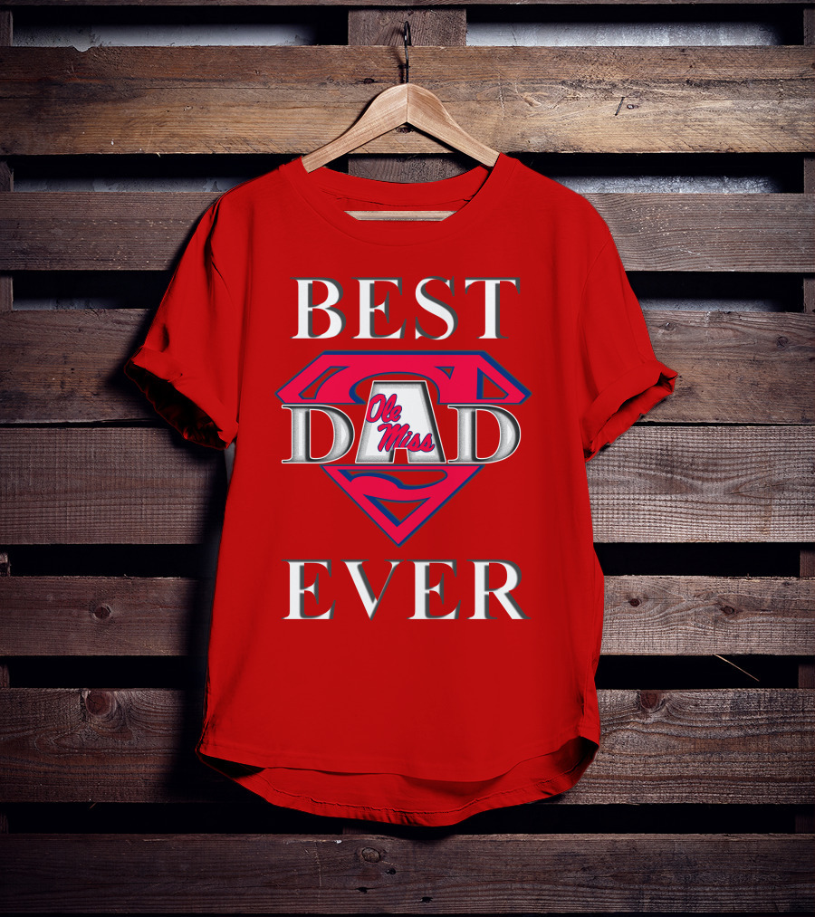 Ole Miss Best Dad Ever Superman T-Shirt
