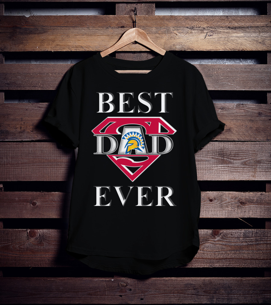 San Jose State Spartans Best Dad Ever Superhero Emblem T-Shirt