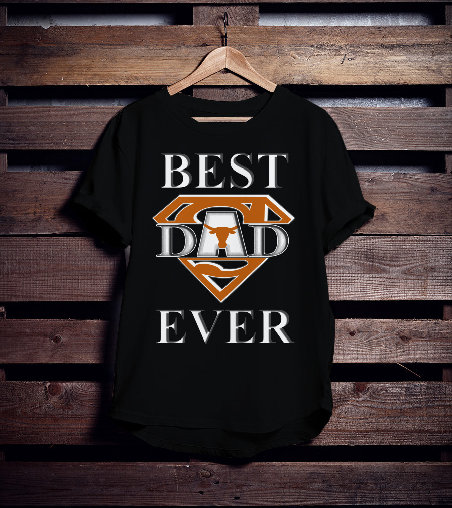 Best Dad Ever Texas Longhorn Superman T-Shirt