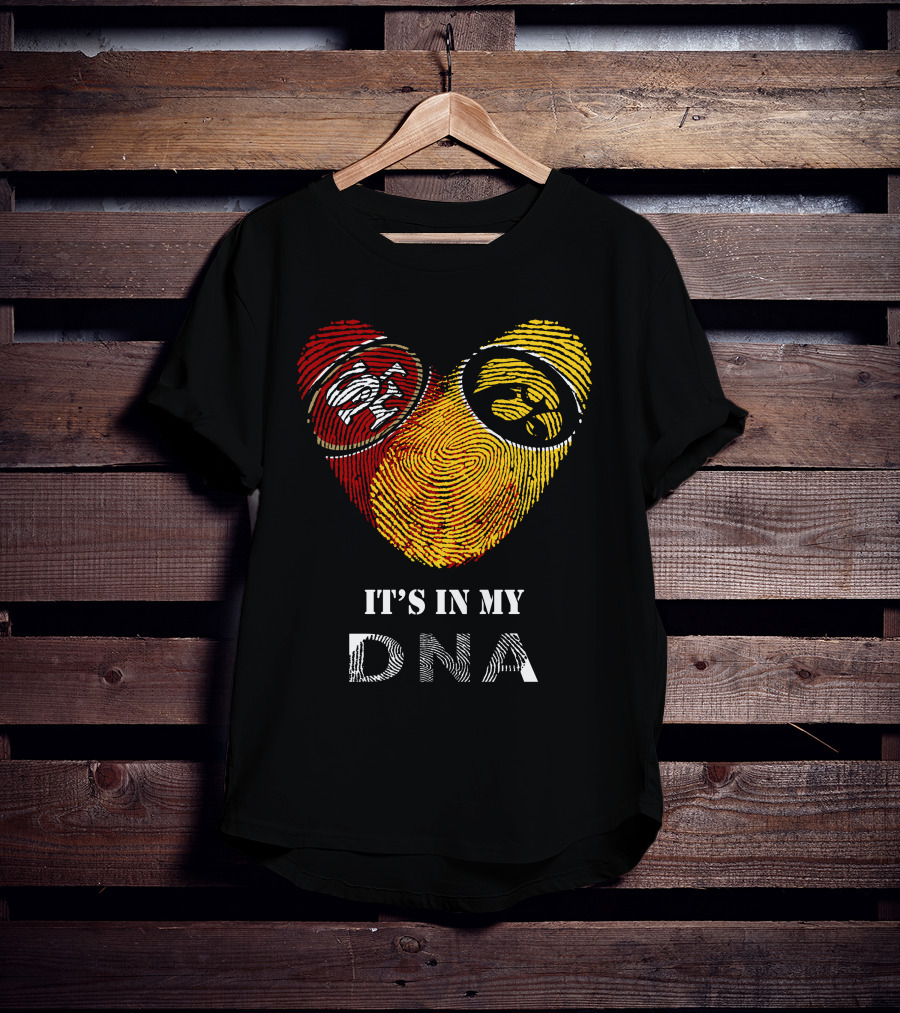 49ers Iowa Hawkeyes Logos It's In My Dna T-Shirt