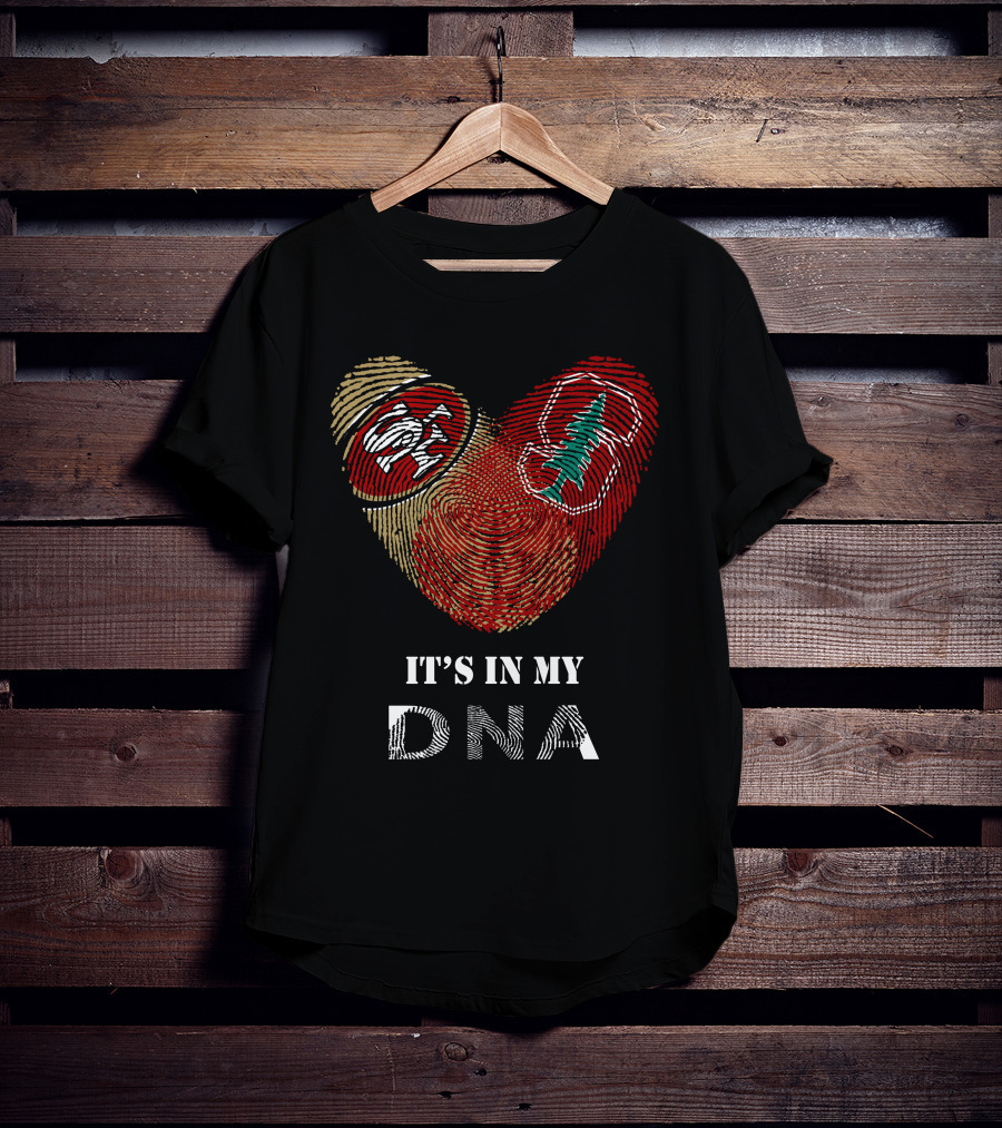 49ers Stanford Cardinal Heart It's In My Dna T-Shirt