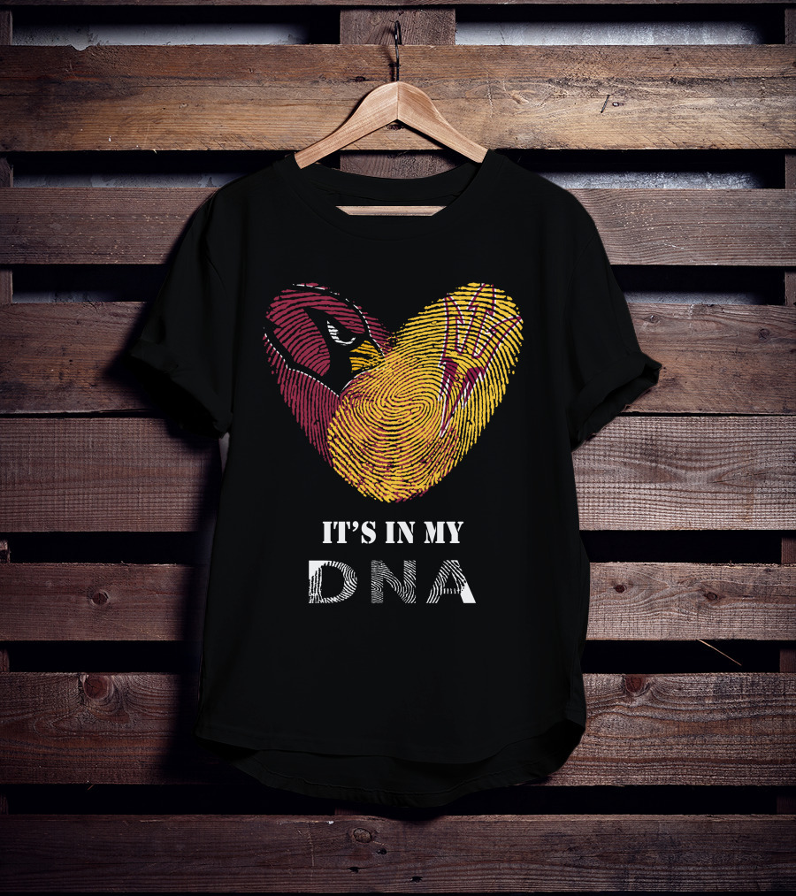 Cardinals Arizona State Sun Devils It's In My DNA Fingerprint Heart T-Shirt