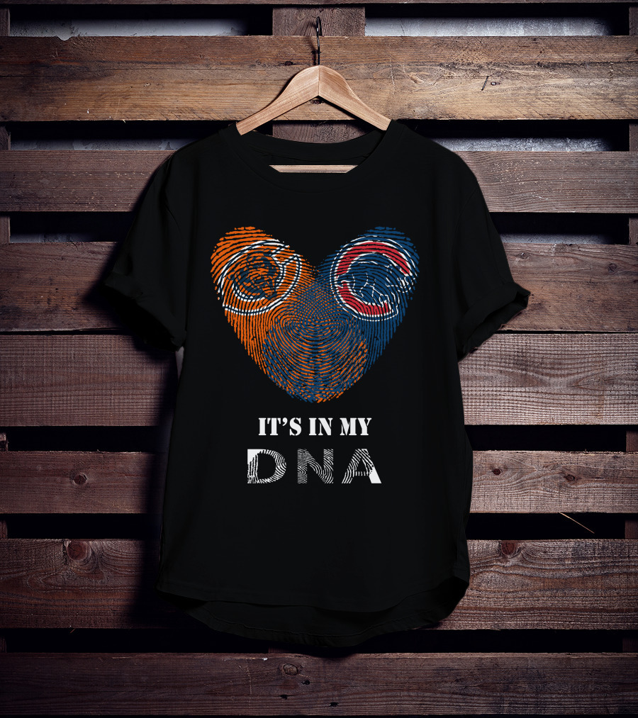 Bears Cubs It's In My Dna Fingerprint Heart T-Shirt
