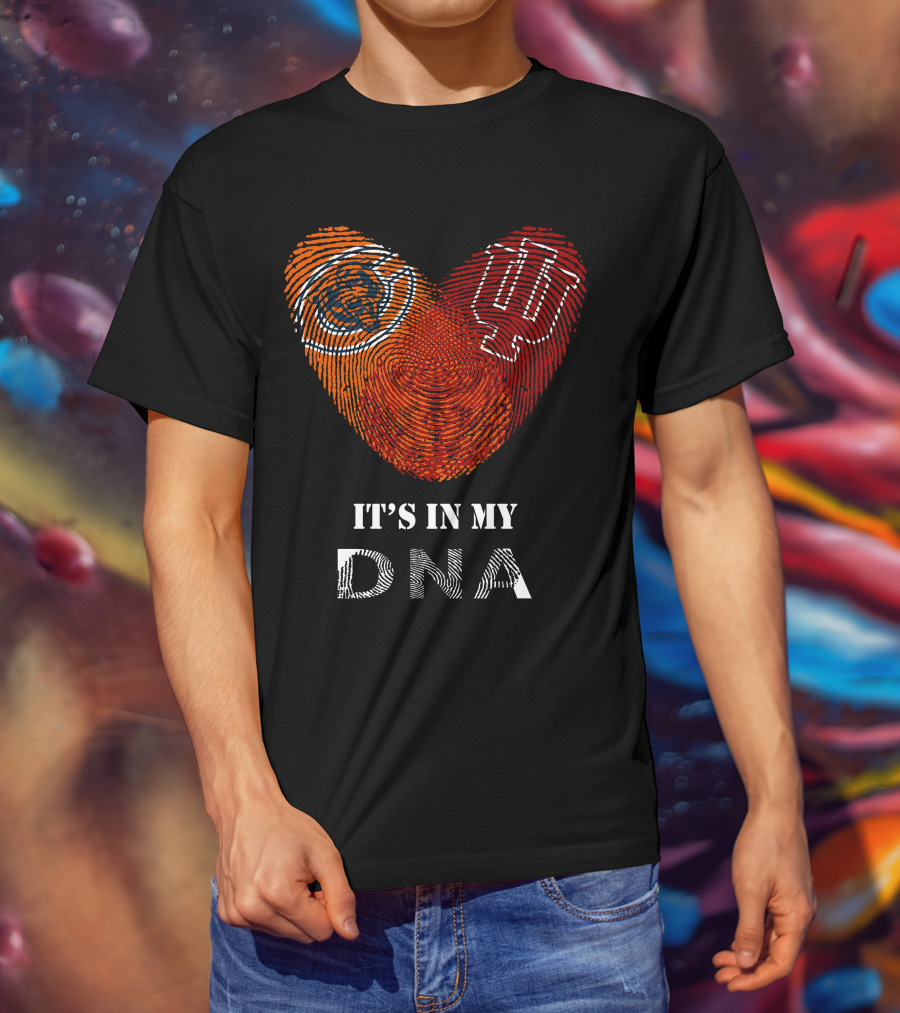 It's In My DNA Bears Hoosiers Heart Fingerprint T-Shirt