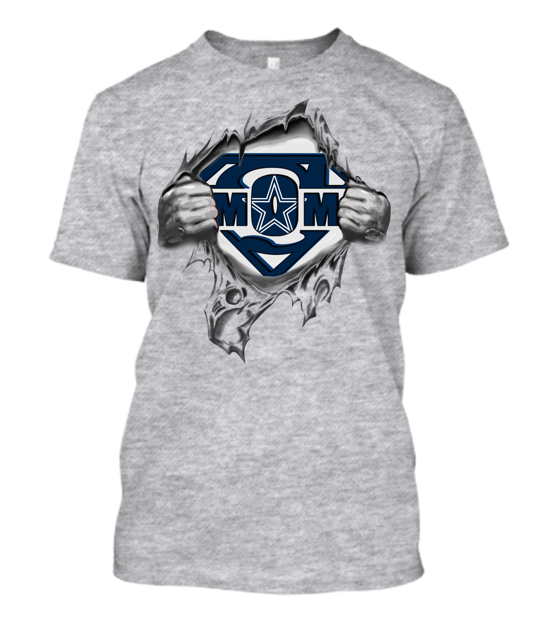 Mom Cowboys Super Logo Star Blue Superman T-Shirt
