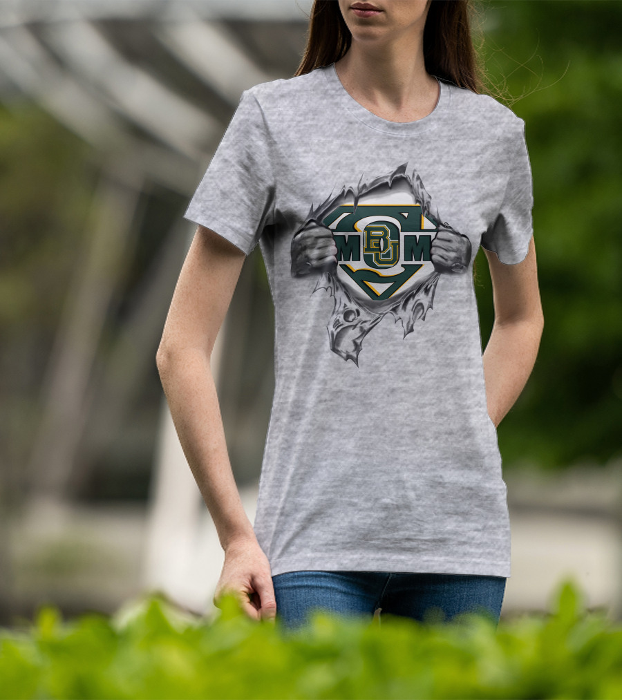 Baylor Bear BU Mom Superman Crest T-Shirt