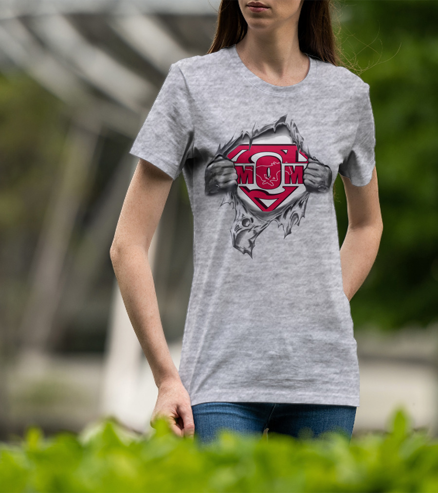 SMU Mustangs Superman Logo Torn Shirt Effect T-Shirt