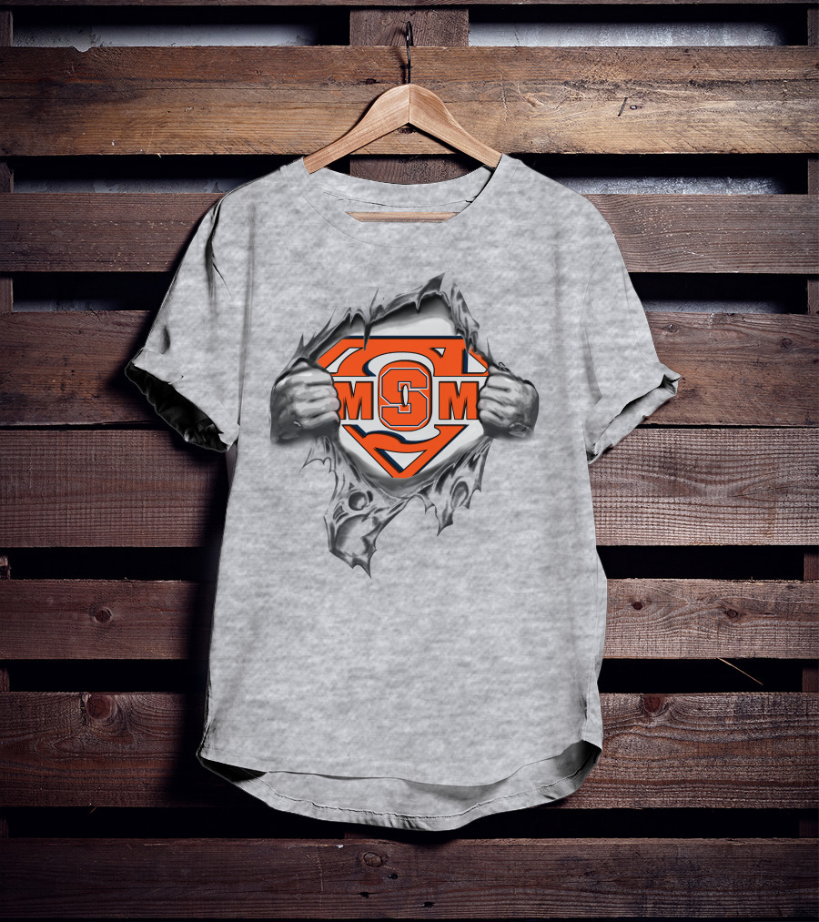 Syracuse Orange Superman Man Of Steel Logo Rip T-Shirt