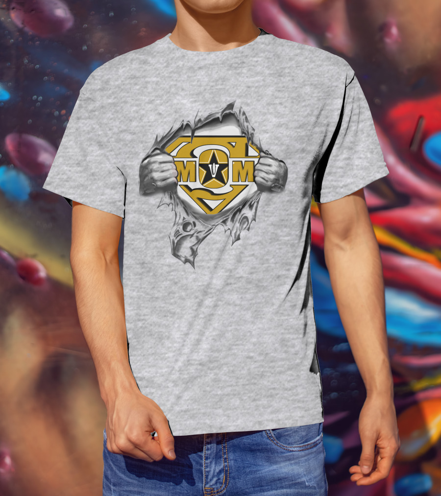 Vanderbilt Commodores Super Mom Star Logo 3D Ripped Metal T-Shirt