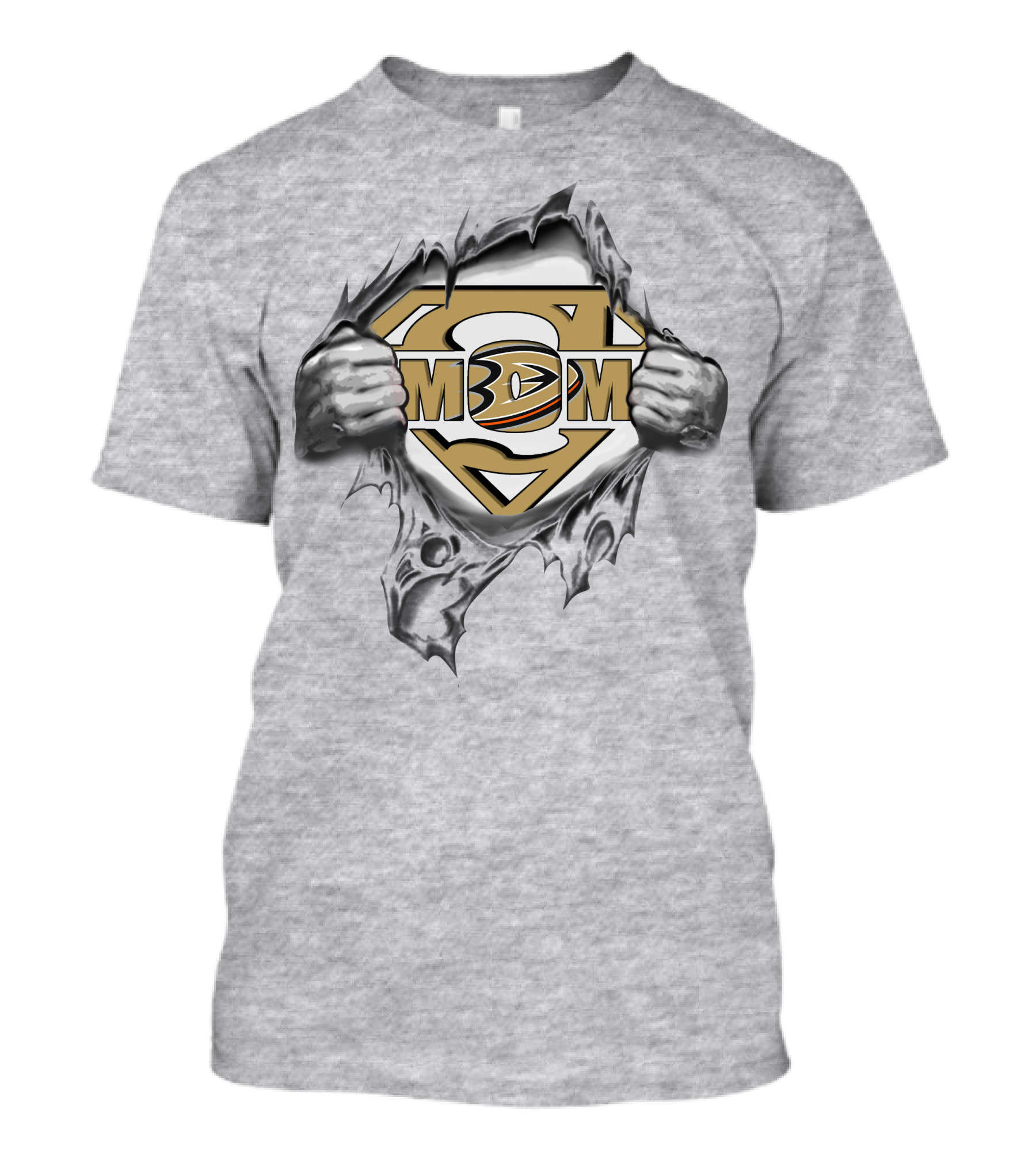 Mighty Anaheim Ducks Superman Logo Peeling Effect T-Shirt