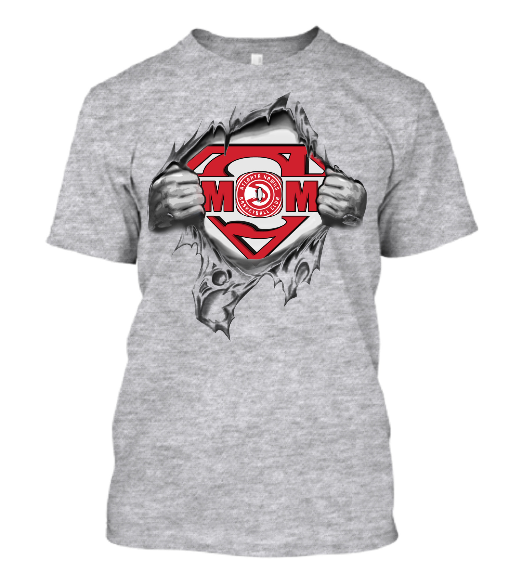 Atlanta Hawks Superman Mom Basketball Club Emblem T-Shirt