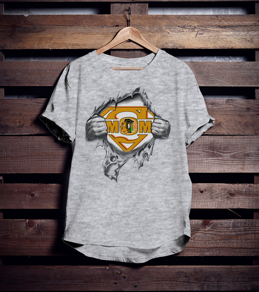 Chicago Blackhawks Super Mom Logo Transformation T-Shirt