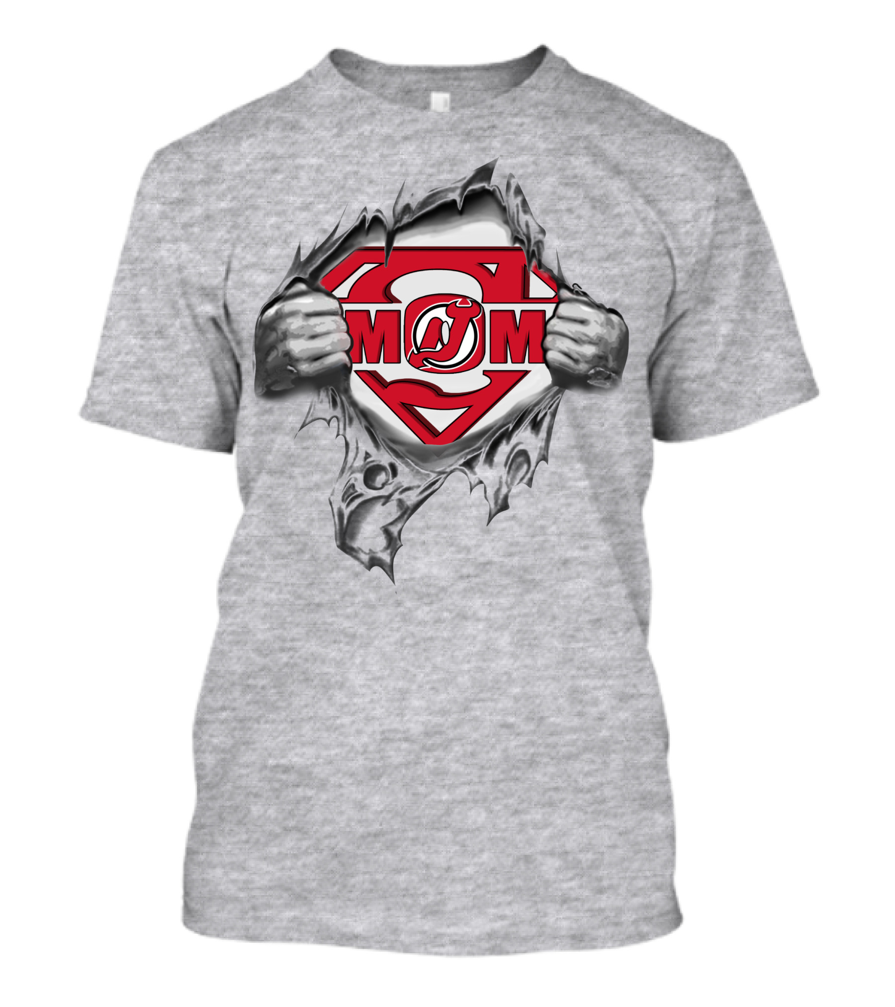 New Jersey Devils Super Mom Logo Superman Style T-Shirt
