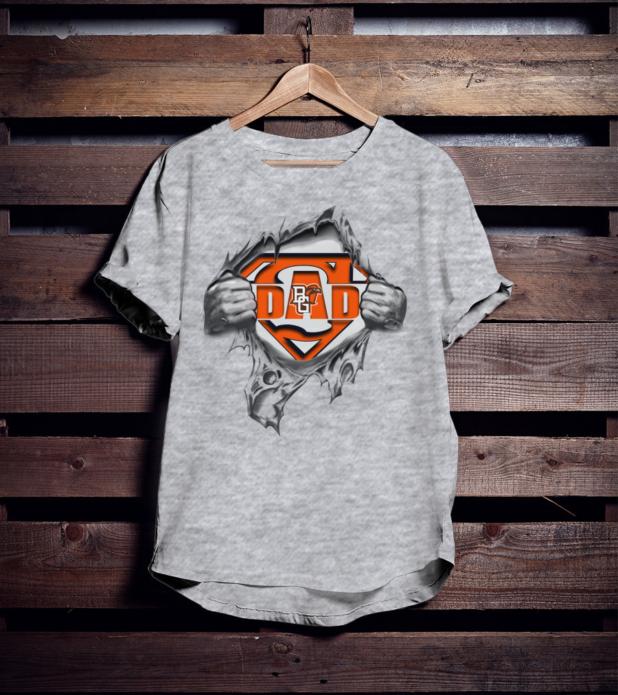 Bowling Green Falcons Super Dad Bg Logo Inside Superman Rip T-Shirt