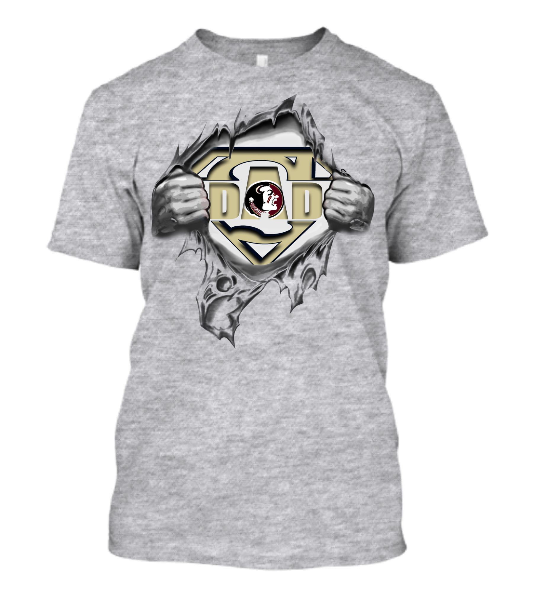 Florida State Seminoles Super Dad Superman Logo Rip T-Shirt
