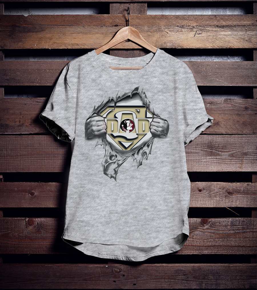 Florida State Seminoles Super Dad Superman Logo Rip T-Shirt