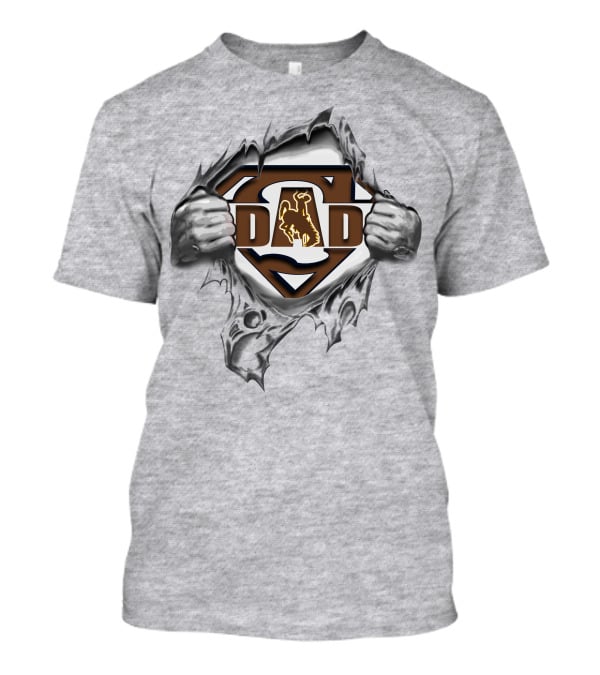 Wyoming Cowboys Super Dad Superman Logo Theme T-Shirt