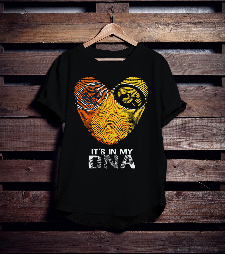 Iowa Bears Hawkeye It's In My DNA Fingerprint Heart T-Shirt
