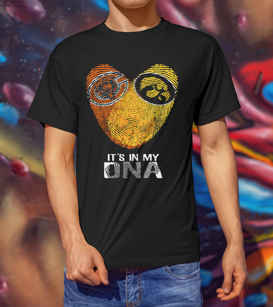 Iowa Bears Hawkeye It's In My DNA Fingerprint Heart T-Shirt