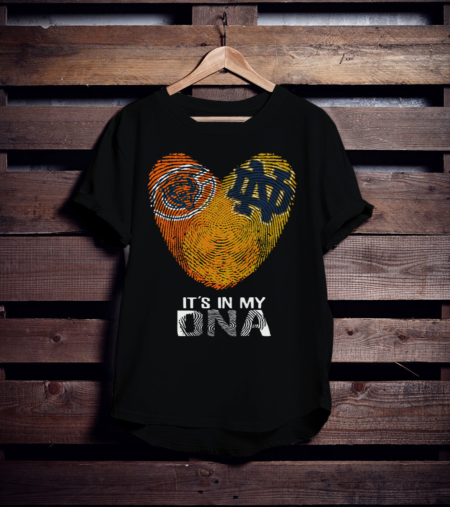 Bears Notre Dame Fingerprint Heart It's In My DNA T-Shirt