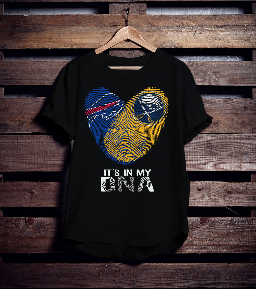 Bills Sabres Heart Fingerprint It's In My Dna T-Shirt