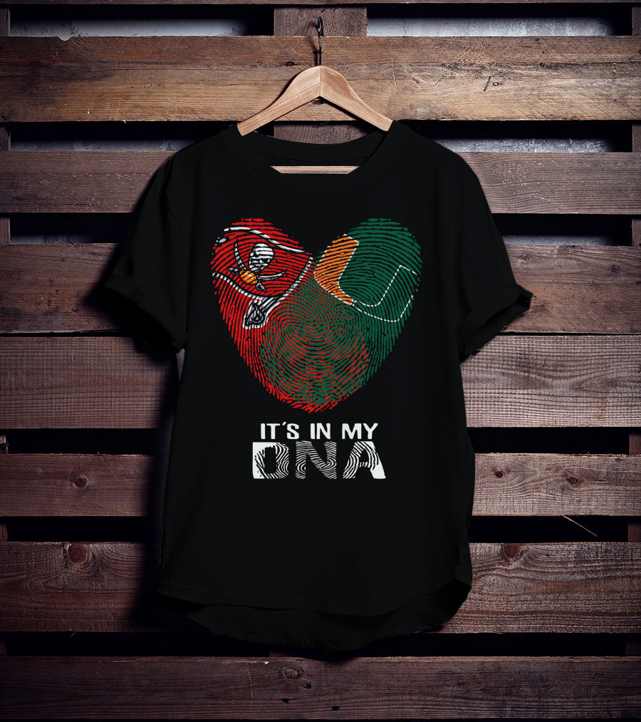 Buccaneers Hurricanes It's In My DNA Fingerprint Skull T-Shirt