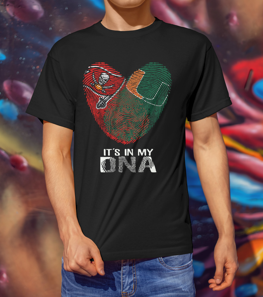 Buccaneers Hurricanes It's In My DNA Fingerprint Skull T-Shirt