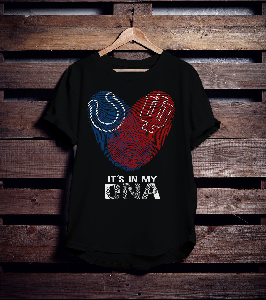 Colts Hoosiers It's In My DNA Fingerprint Heart T-Shirt