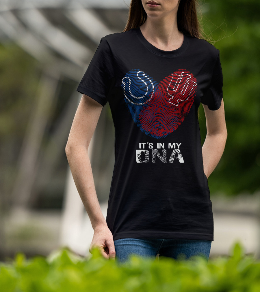 Colts Hoosiers It's In My DNA Fingerprint Heart T-Shirt