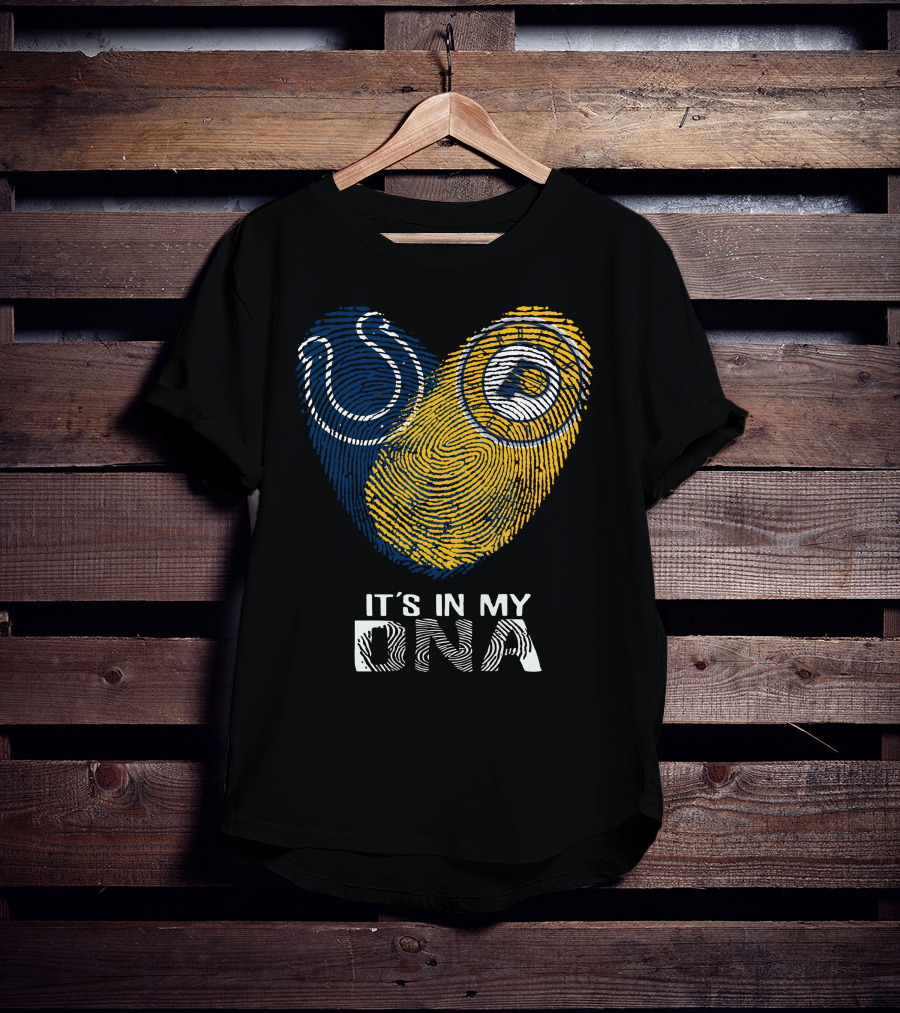Colts Pacers It's In My DNA Fingerprint Heart T-Shirt