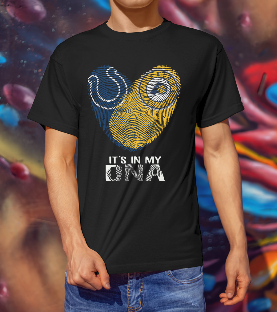 Colts Pacers It's In My DNA Fingerprint Heart T-Shirt