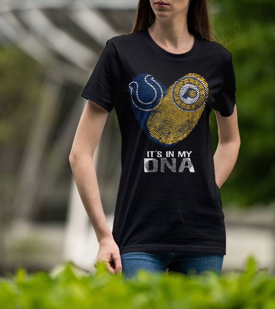 Colts Pacers It's In My DNA Fingerprint Heart T-Shirt
