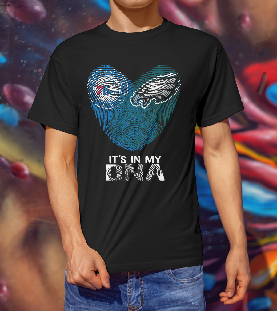 Philadelphia Eagles 76ers Fingerprint It's In My DNA T-Shirt