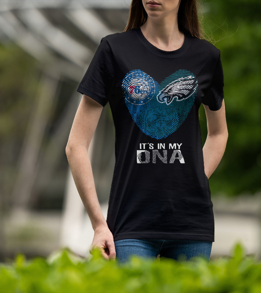 Philadelphia Eagles 76ers Fingerprint It's In My DNA T-Shirt