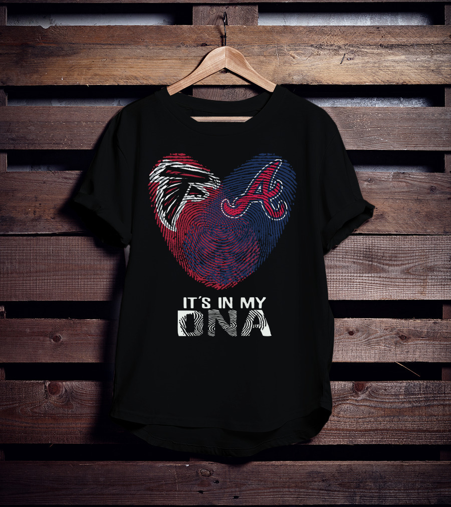 Falcons Braves Heart Fingerprint It's In My DNA T-Shirt