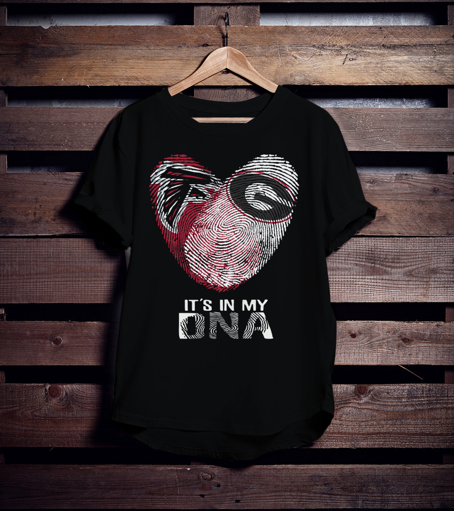 Falcons Bulldogs Heart Fingerprint It's In My DNA T-Shirt