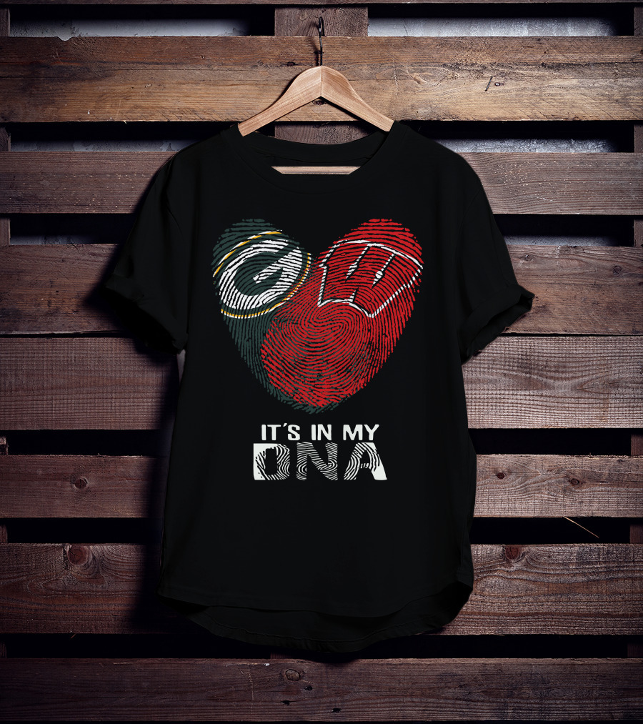 Packers Badgers It's In My Dna Fingerprint T-Shirt