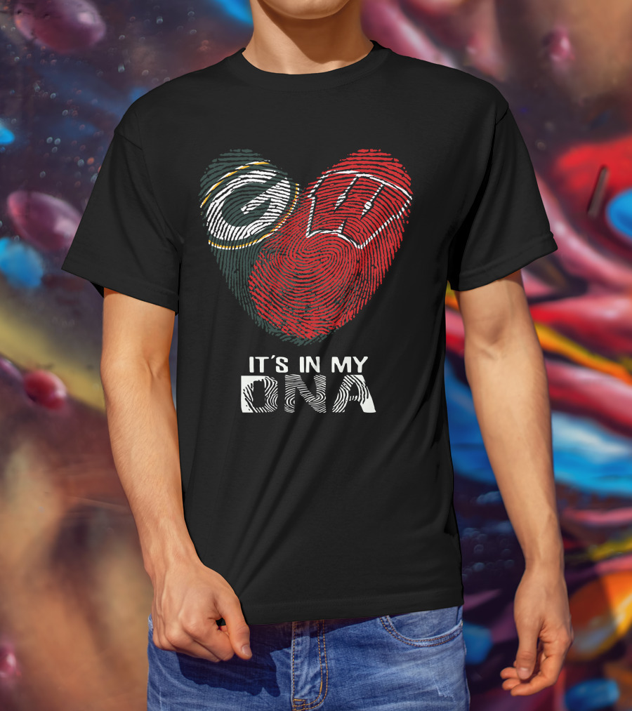 Packers Badgers It's In My Dna Fingerprint T-Shirt