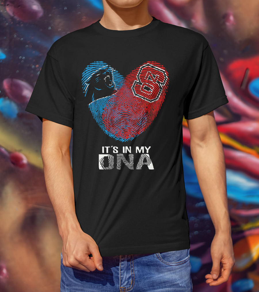 Panthers Nc State Wolfpack Fingerprint It's In My Dna T-Shirt