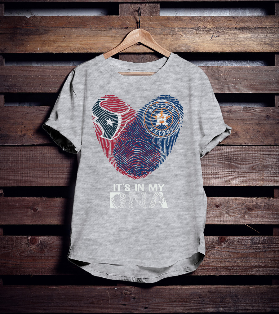 Texans Astros It's In My DNA Fingerprint Heart T-Shirt