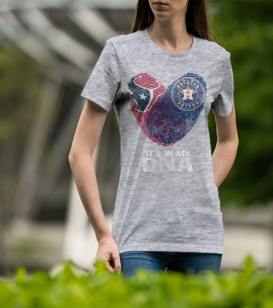 Texans Astros It's In My DNA Fingerprint Heart T-Shirt
